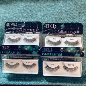 4 Pkgs Ardell #105 Eyelashes 2 Natural 2 Glamour